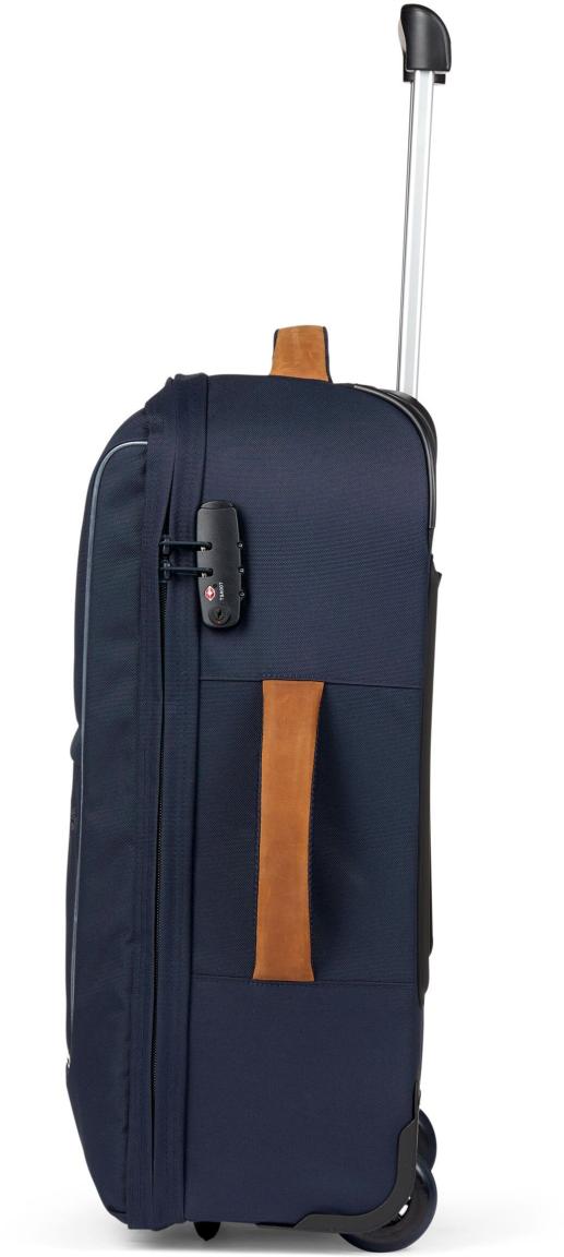 Jugendkoffer Satch Travel Flow S 54cm Pure Navy Lederdetails dunkelblau