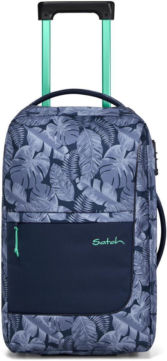 Kabinenkoffer Blättermuster blau Satch Flow S 54 Tropic Blue