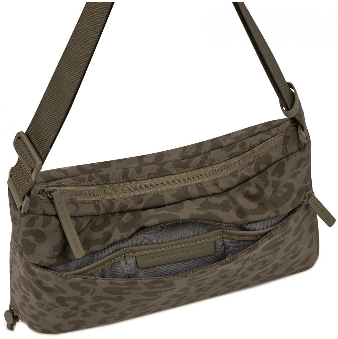 Kapten & Son Crossbodybag Perlon mit Leomuster Skara Small Dark Brown