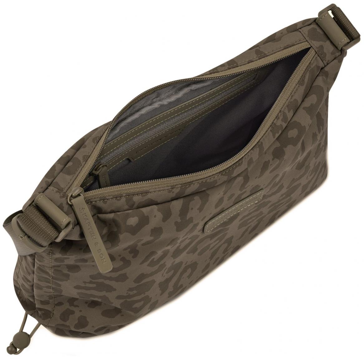 Kapten & Son Crossbodybag Perlon mit Leomuster Skara Small Dark Brown