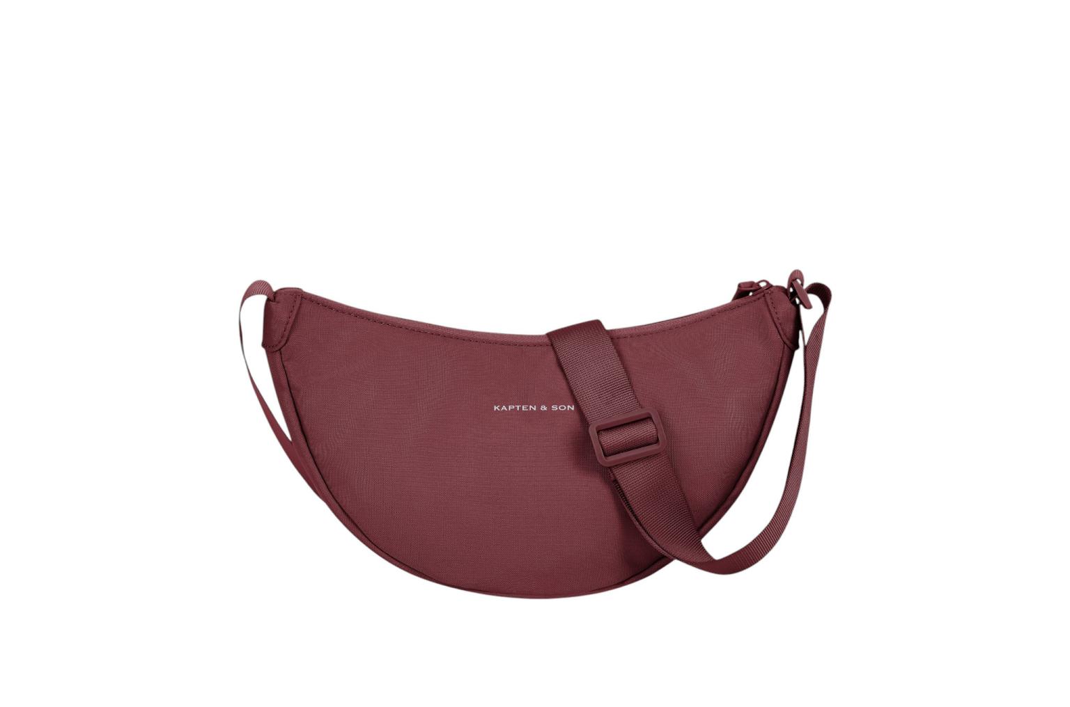 Kapten & Son Essential Moon Bag Crossovertasche Burgundy - Weinrot