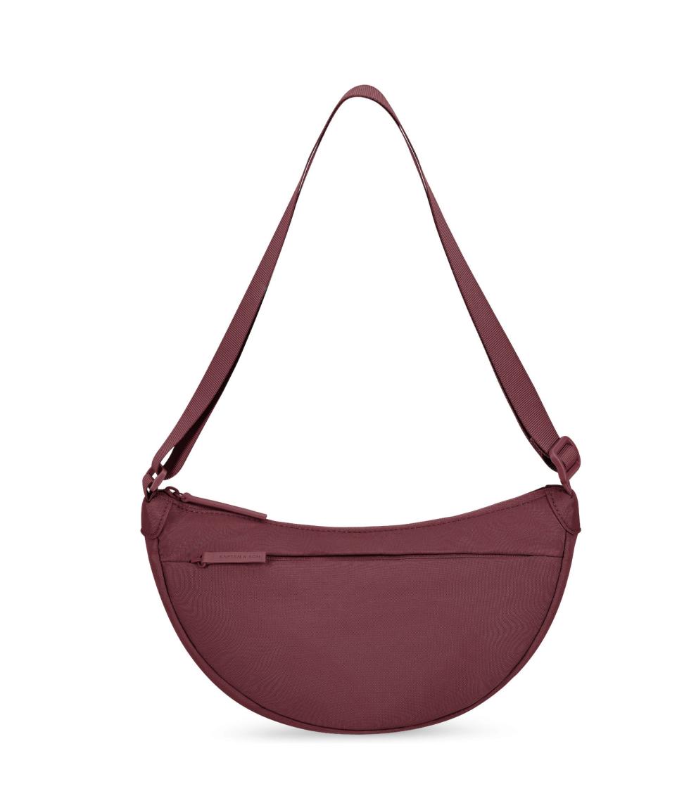 Kapten & Son Essential Moon Bag Crossovertasche Burgundy - Weinrot