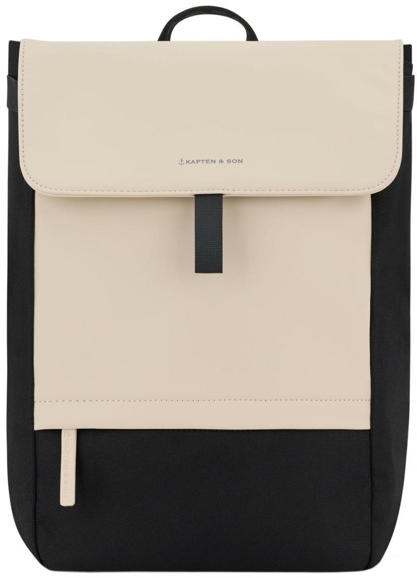 Kapten & Son Rucksack wasserabweisend Cream Black Fyn Überschlag