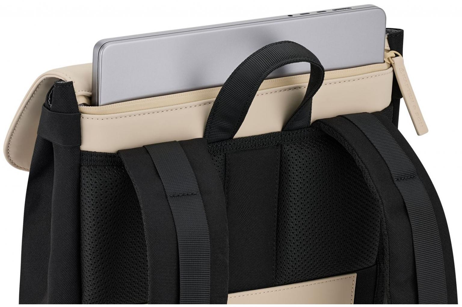 Kapten & Son Rucksack wasserabweisend Cream Black Fyn Überschlag