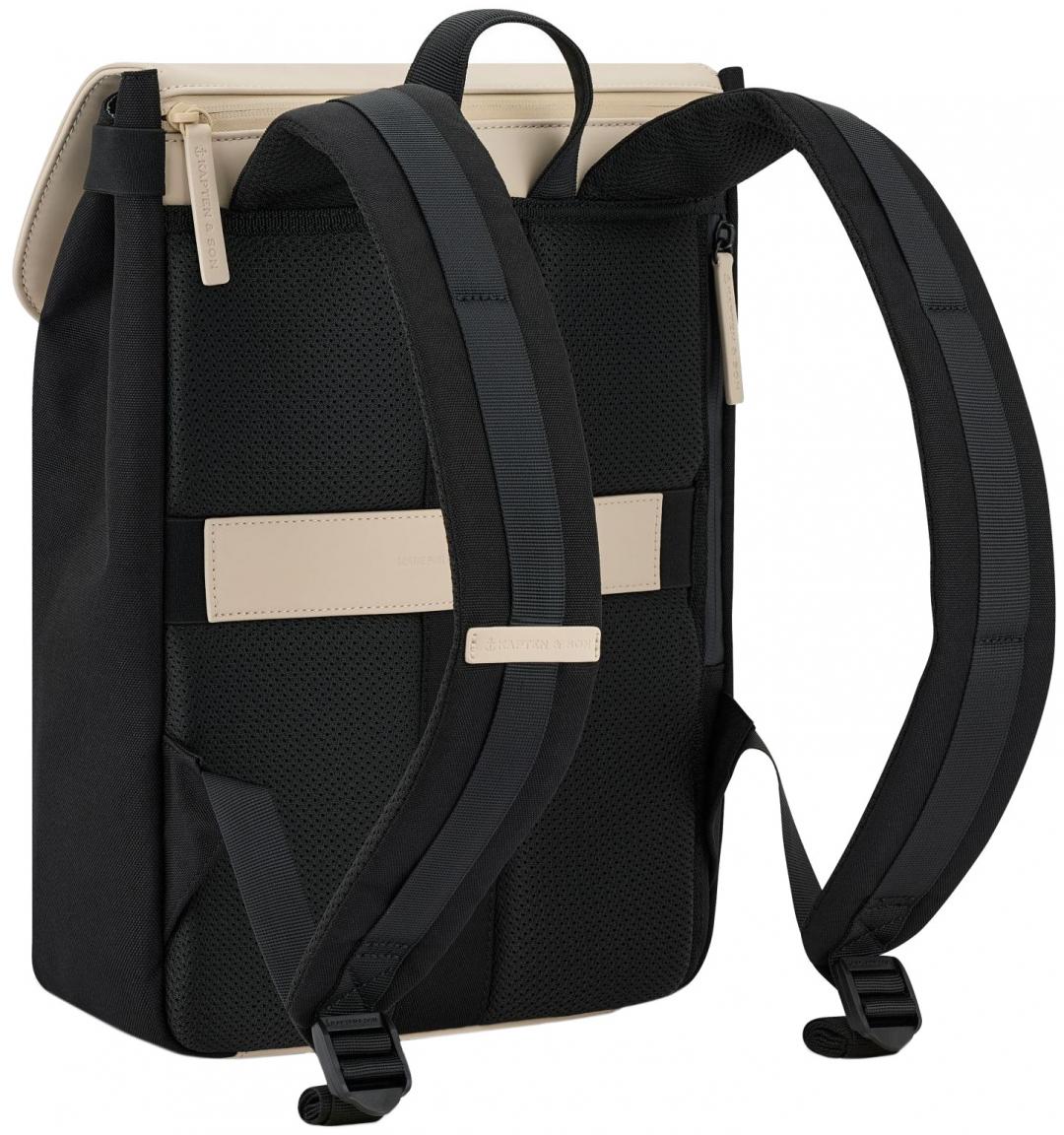 Kapten & Son Rucksack wasserabweisend Cream Black Fyn Überschlag