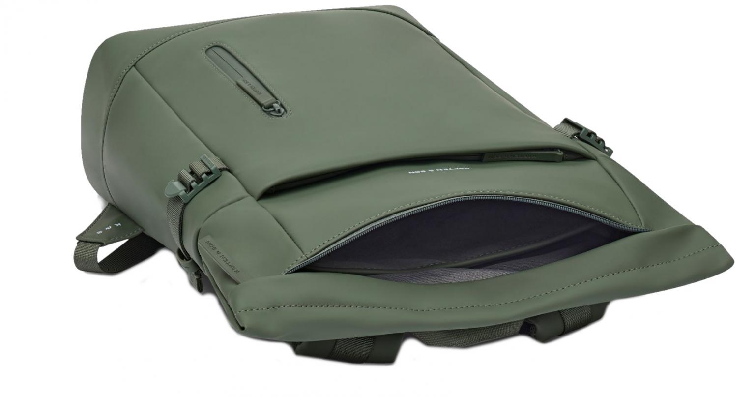 Kapten and Son urbaner Laptoprucksack Helsinki Dusty Green gummiert