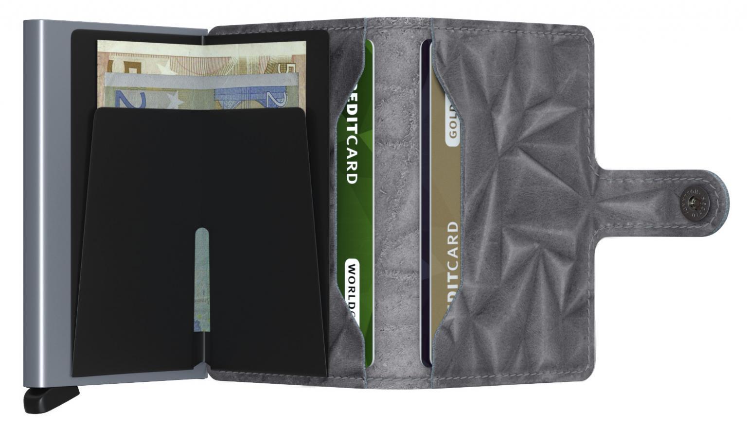 Kartenbörse Secrid Miniwallet Prism Stone geprägt RFID steingrau