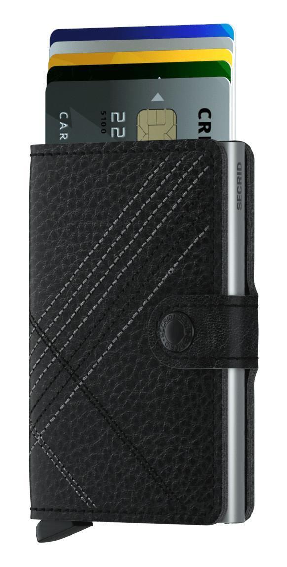 Kartenbörse bestickt schwarz Stitch Linea Secrid Miniwallet