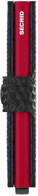 Kartenetui Secrid Miniwallet mit Drücker Cubic Black Red 3D Optik
