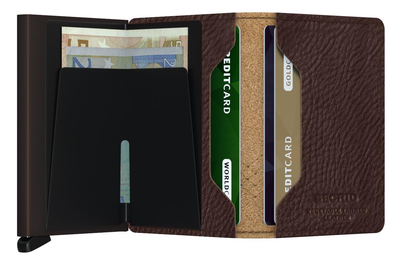 Kartenhülle Secrid Slimwallet bestickt graviert Espresso braun