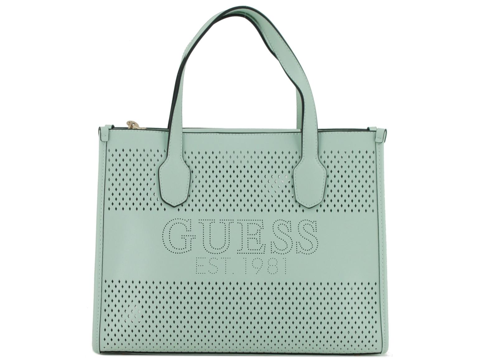 Katey Perf Guess Damen Tragetasche Mintgrün Lasercut