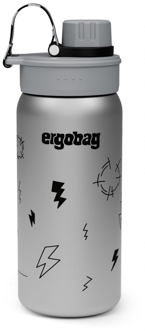 Kinderflasche isolierend Edestahl grau Ergobag Gewitter Blitze