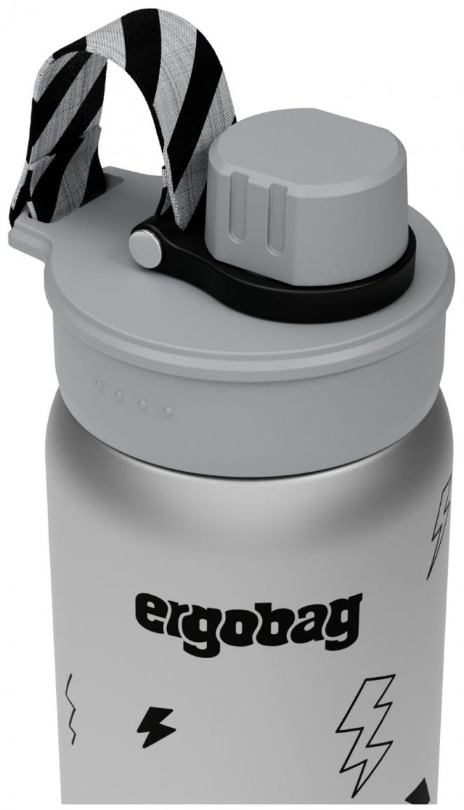 Kinderflasche isolierend Edestahl grau Ergobag Gewitter Blitze