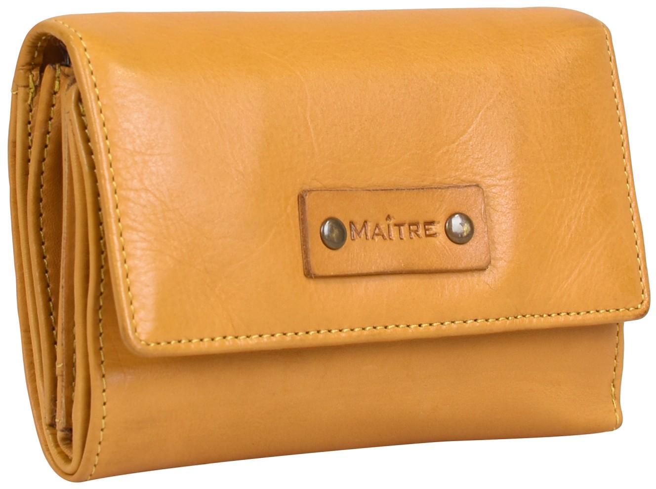 Klappbörse Maitre Steinbach Doris Yellow Dunkelgelb Vintage