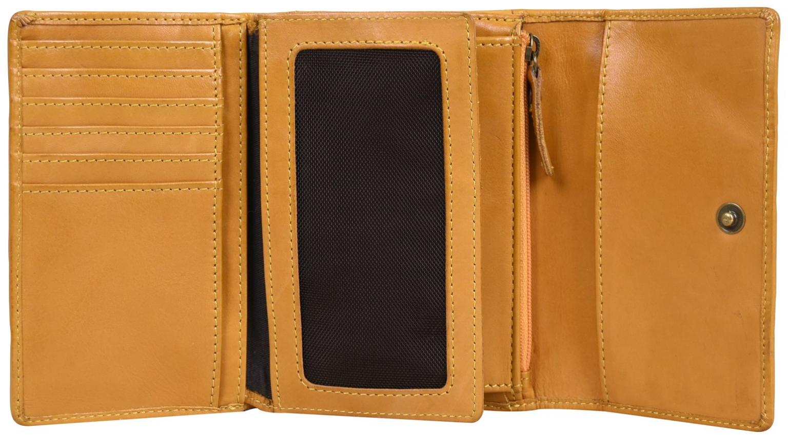 Klappbörse Maitre Steinbach Doris Yellow Dunkelgelb Vintage