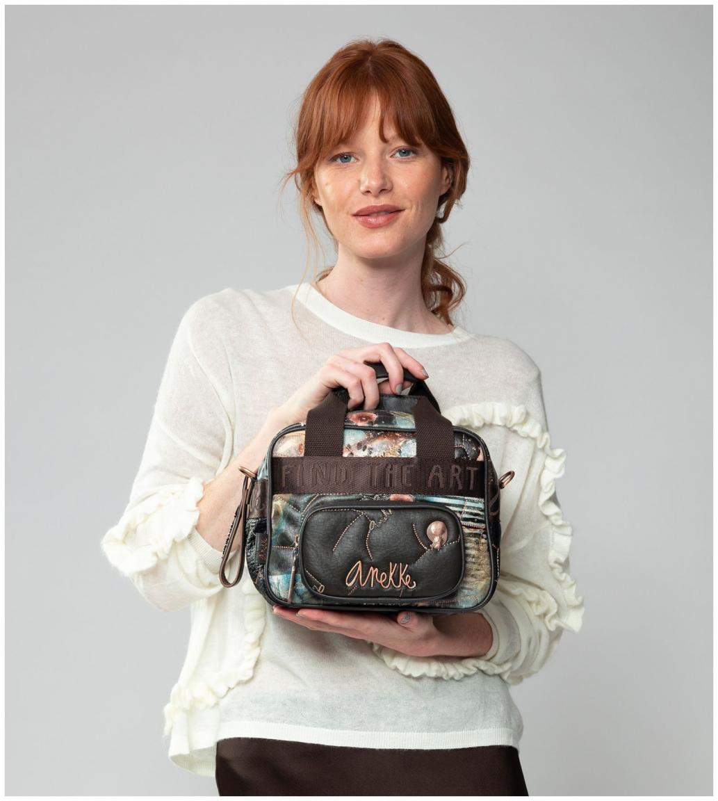 Kurzgrifftasche Anekke Shoen Padded abstrakter Print