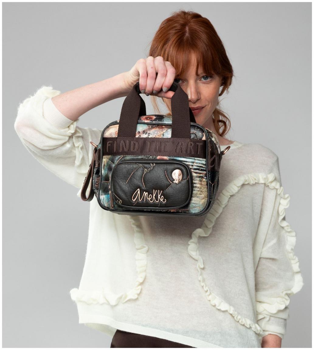 Kurzgrifftasche Anekke Shoen Padded abstrakter Print