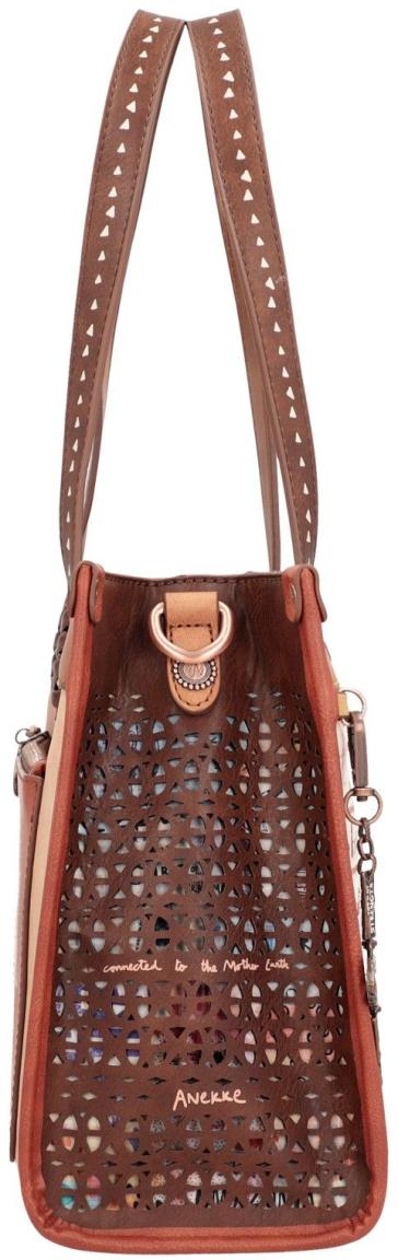 Kurzgrifftasche Braun Anekke Menire indigen Pins