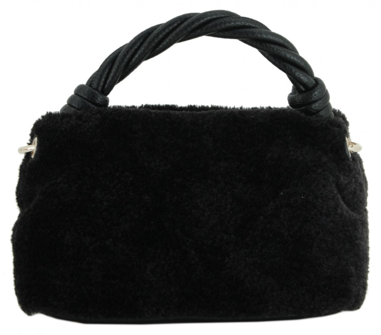 Kurzgrifftasche Guess Shaida Natural Cognac hellbeige Plüsch
