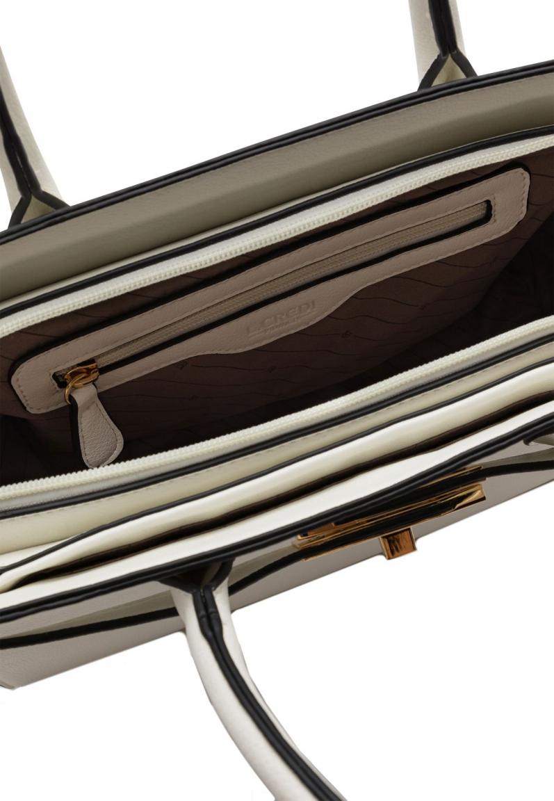 Kurzgrifftasche Konstanze L.Credi Weiß Sommer nachhaltig