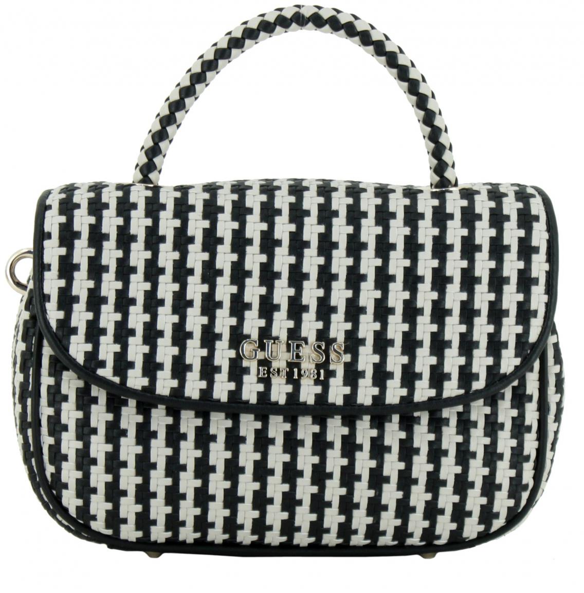 Kurzgrifftasche Mirema Top Handle Flap Bag weiß Beige Guess