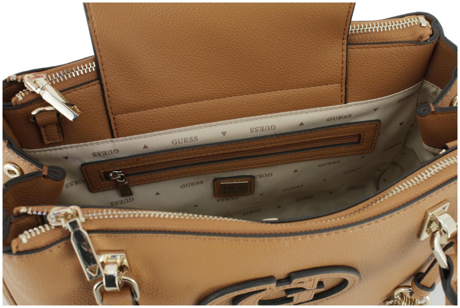 Kurzgrifftasche Status Satchel Guess Calebra Cognac