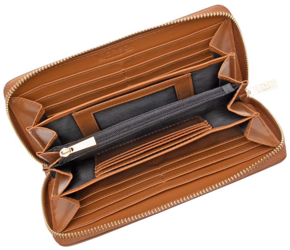 L Credi Perla Portemonnaie Cognac - Braun