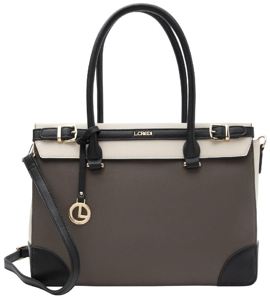 L.Credi Businessshopper Plamena Dark Taupe Multicolor