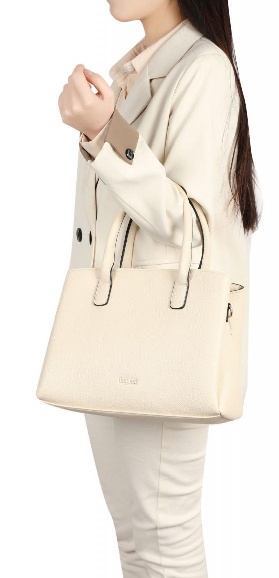 L.Credi Damenhandtasche Polly Creme Beige vegan