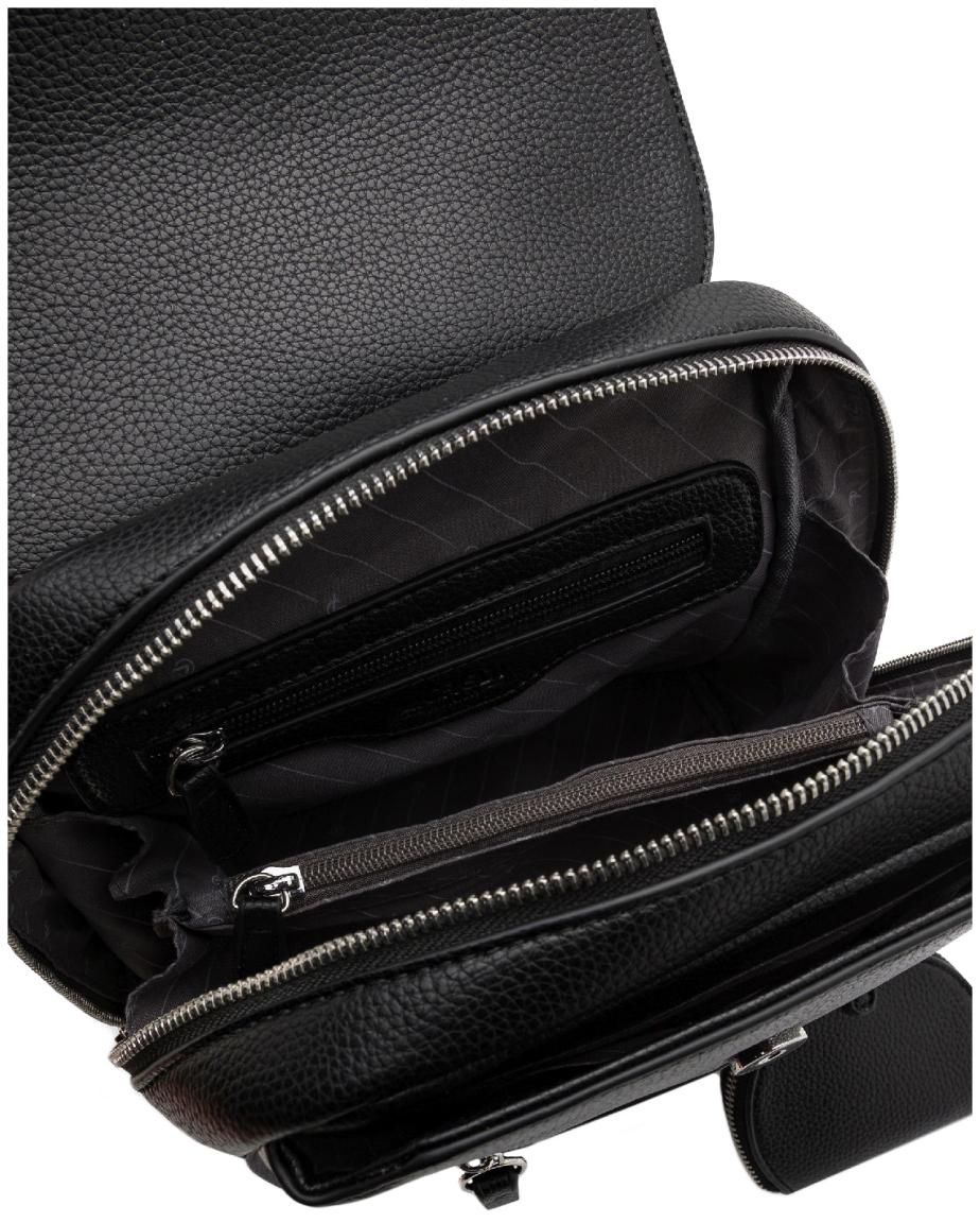 L.Credi Daypack schwarz Ninina klassisch Überschlag Etui