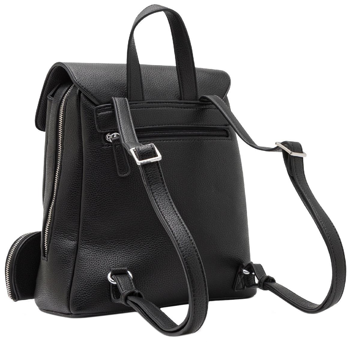 L.Credi Daypack schwarz Ninina klassisch Überschlag Etui