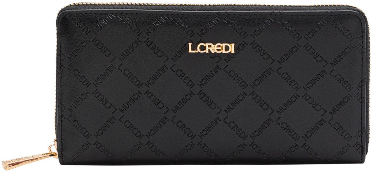 L.Credi Geldtasche Filiberta schwarz Logoprägung