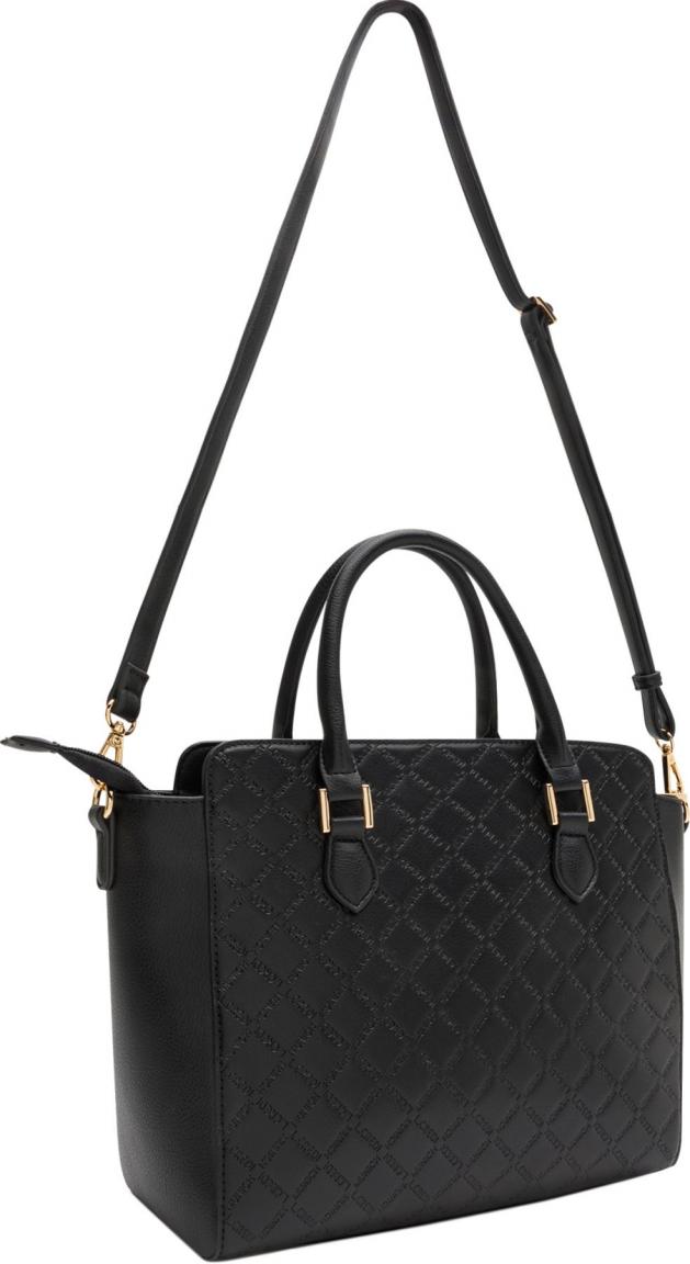 L.Credi Henkeltasche Filiberta schwarz Logoprägung