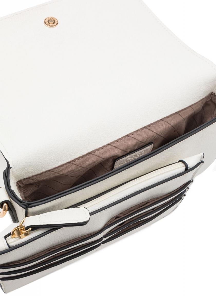 L.Credi Jane Überschlagtasche klein Etui Weiss Clutch