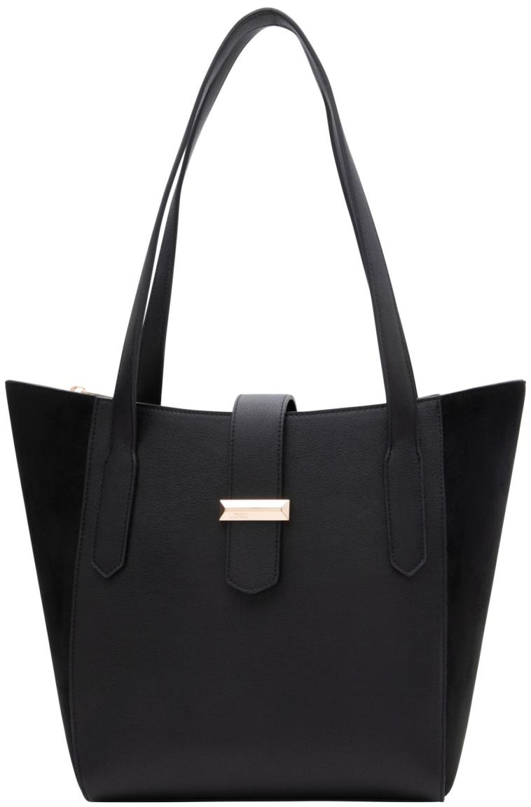 L.Credi Petrina Henkeltasche Velours Schwarz