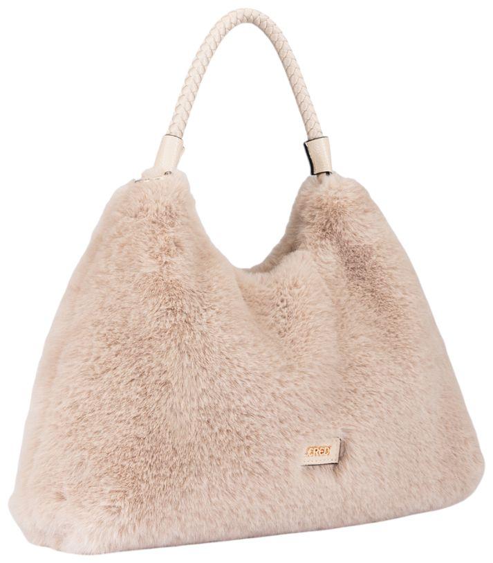 L.Credi Sancia Beuteltasche Kunstfell Dusty - Beige