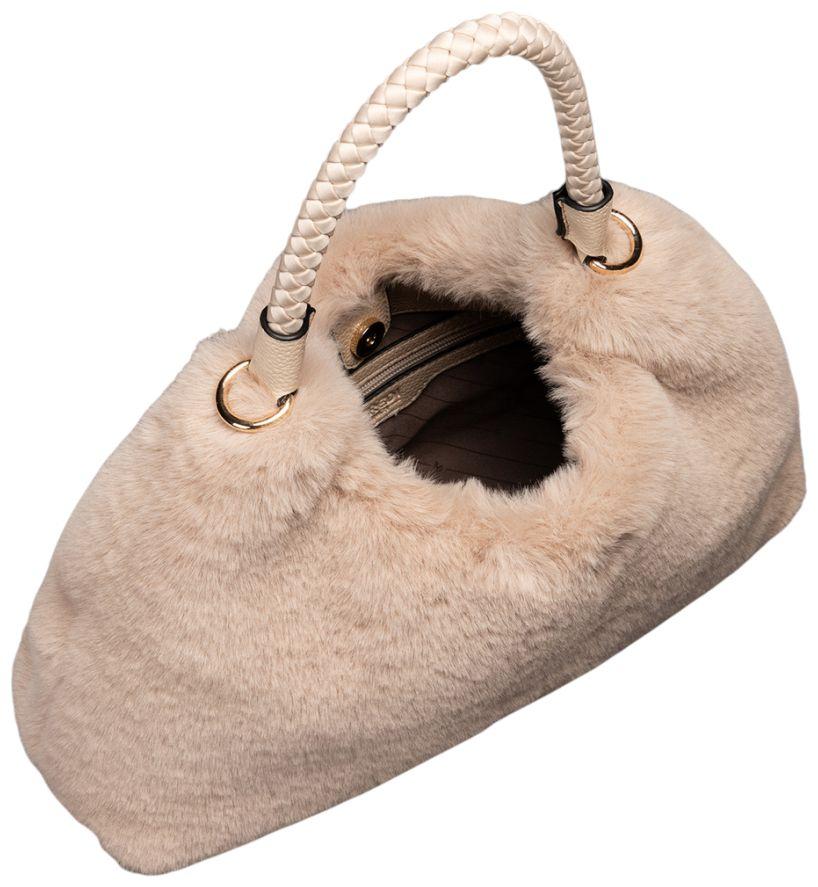 L.Credi Sancia Beuteltasche Kunstfell Dusty - Beige