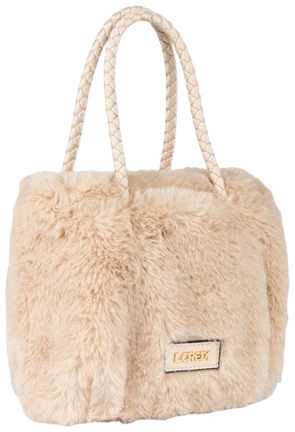 L.Credi Sancia Kurzgrifftasche Kunstfell Dusty - Beige