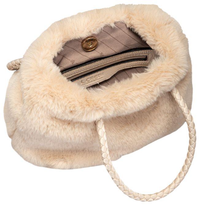 L.Credi Sancia Kurzgrifftasche Kunstfell Dusty - Beige