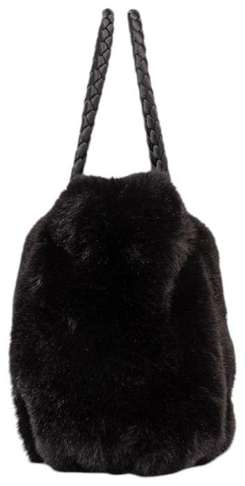 L.Credi Sancia Kurzgrifftasche Kunstfell Schwarz