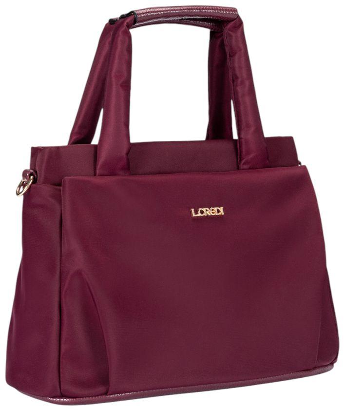 L.Credi Savita Kurzgrifftasche Nylon Cherry Shade - Weinrot