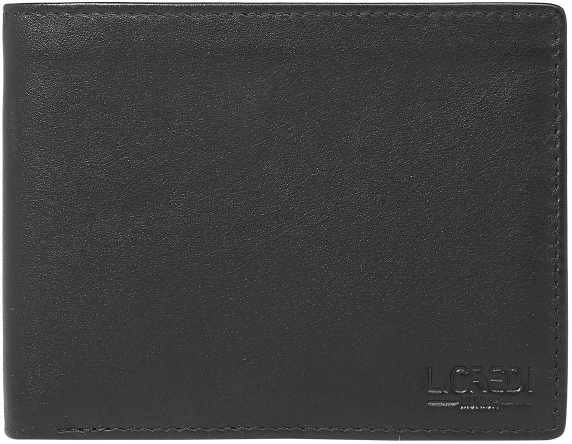 L.Credi Scheintasche Trifold Glattleder David schwarz