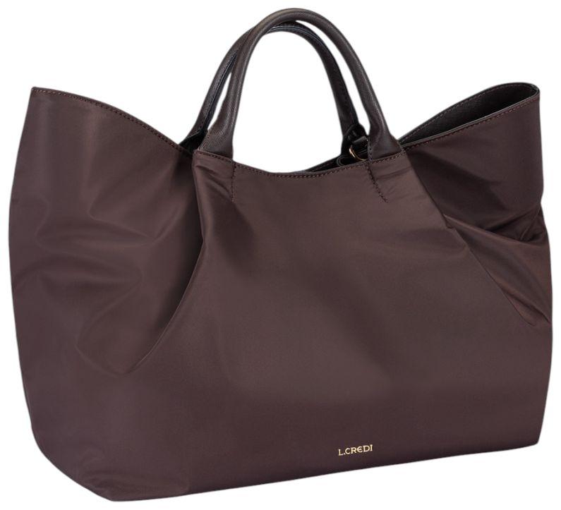 L.Credi Shaindel Beuteltasche Nylon Chocolate - Dunkelbraun