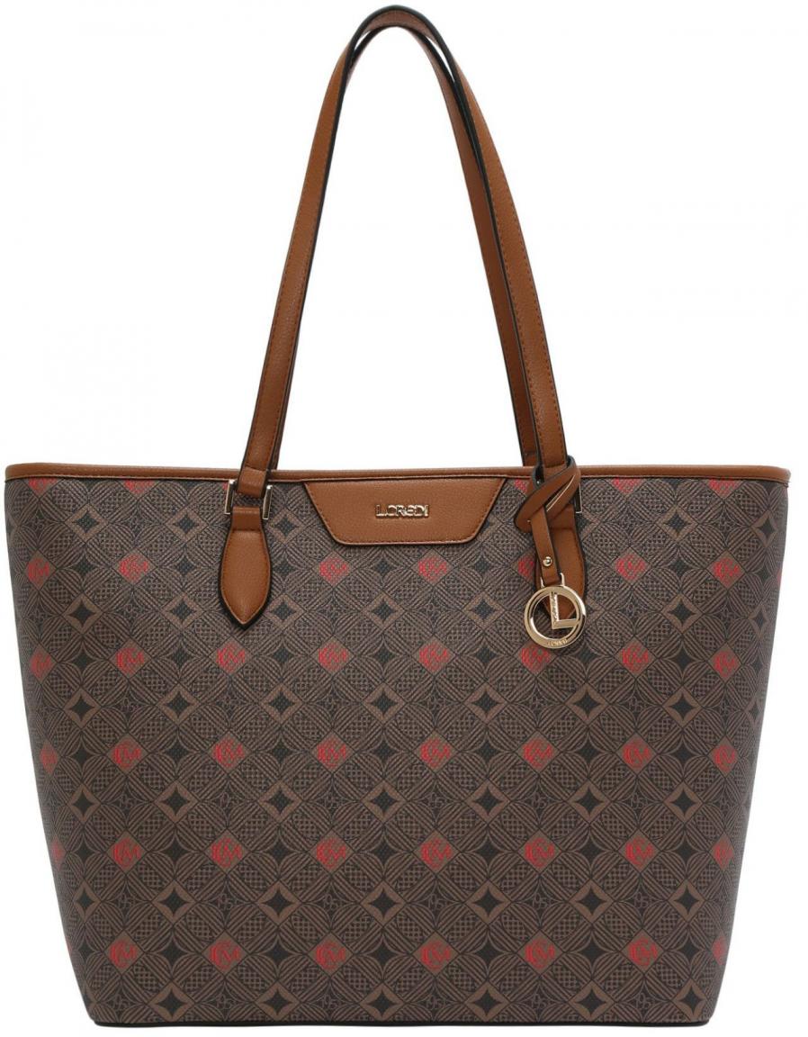 L.Credi Shopper Kiana Braun Muster Metallanhänger