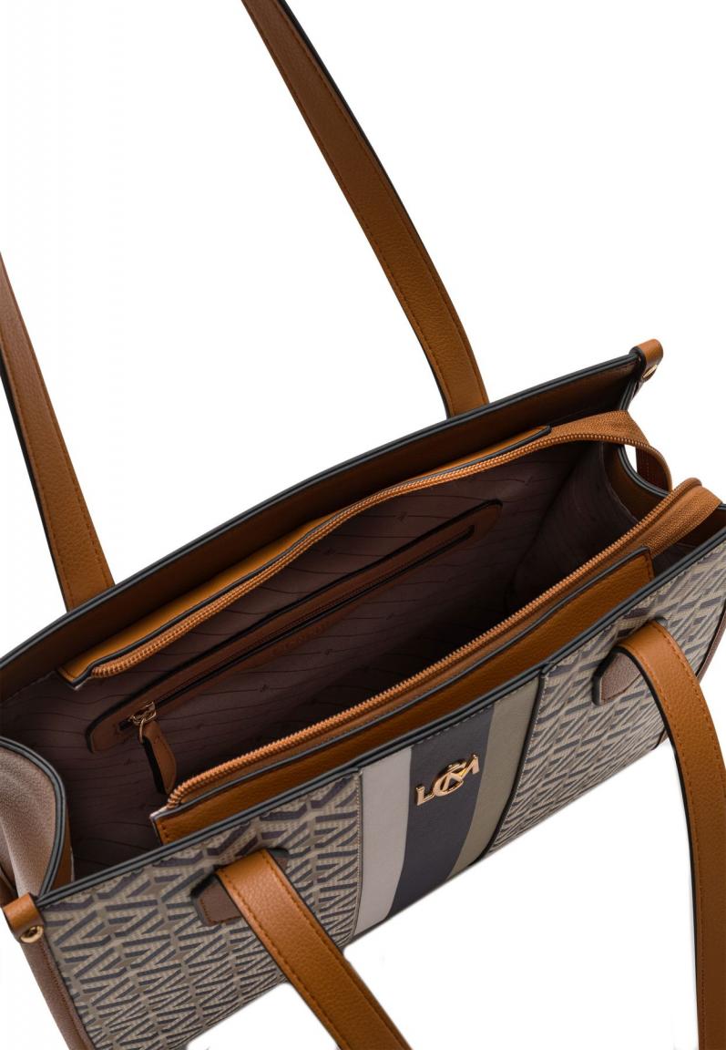 L.Credi Shopper Melina Beige Multi Musterung