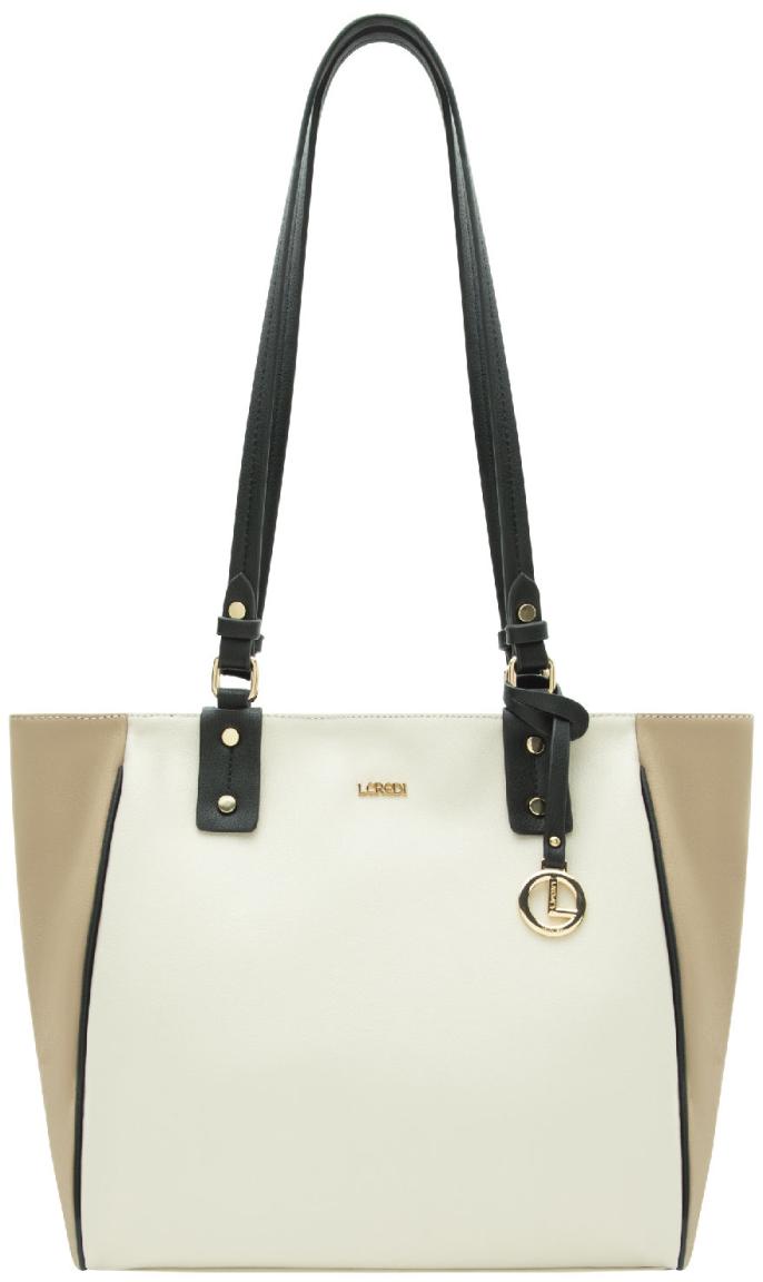 L.Credi Shoppertasche creme Bicolor hellbraun Penia