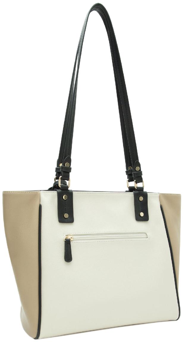 L.Credi Shoppertasche creme Bicolor hellbraun Penia