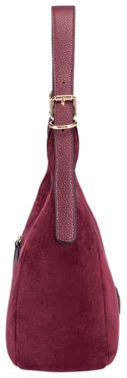 L.Credi Sophronia Schultertasche Veloursimitat Cherry Shade - Bordeaux