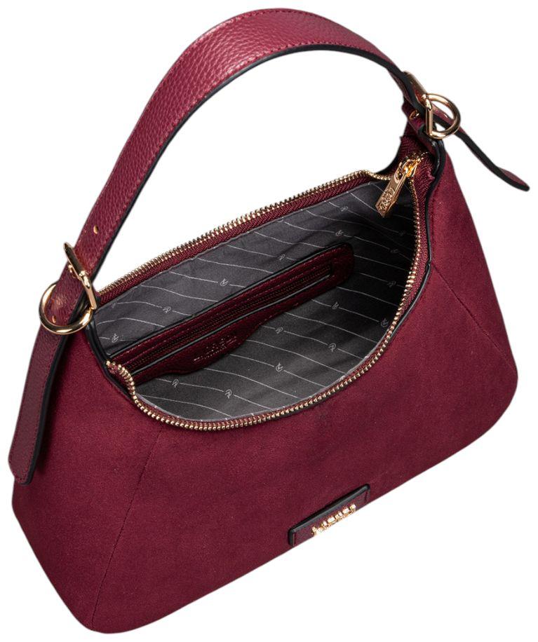 L.Credi Sophronia Schultertasche Veloursimitat Cherry Shade - Bordeaux