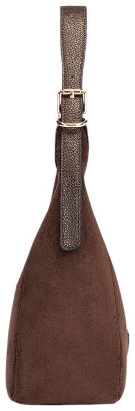 L.Credi Sophronia Schultertasche Veloursimitat Chocolate - Braun